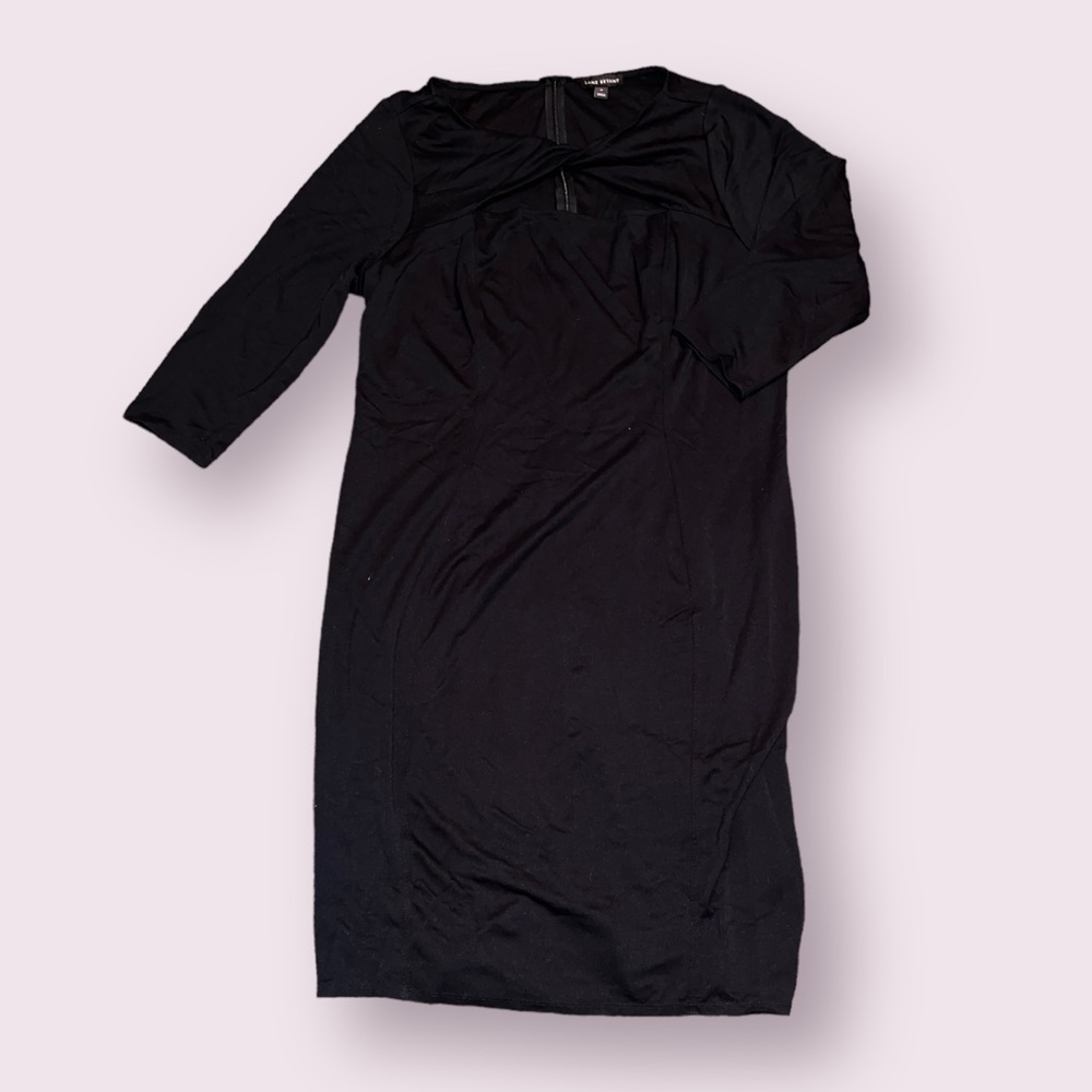 Lane Bryant, 3/4 Sleeve Cross-Front Cutout Dress, Black, Size 14, Women's